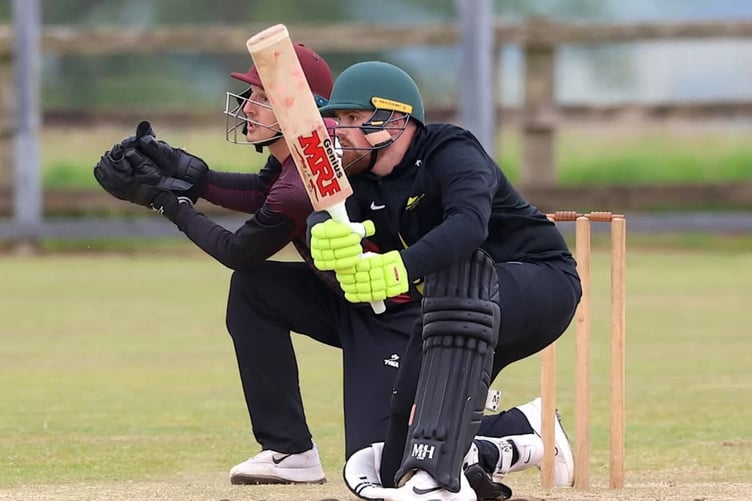 Callington vice-captain Matt Shepherd, pictured during his crucial knock at Werrington in the last eight, top scored with 29 from 24 balls. (Picture: Glen Rogers).