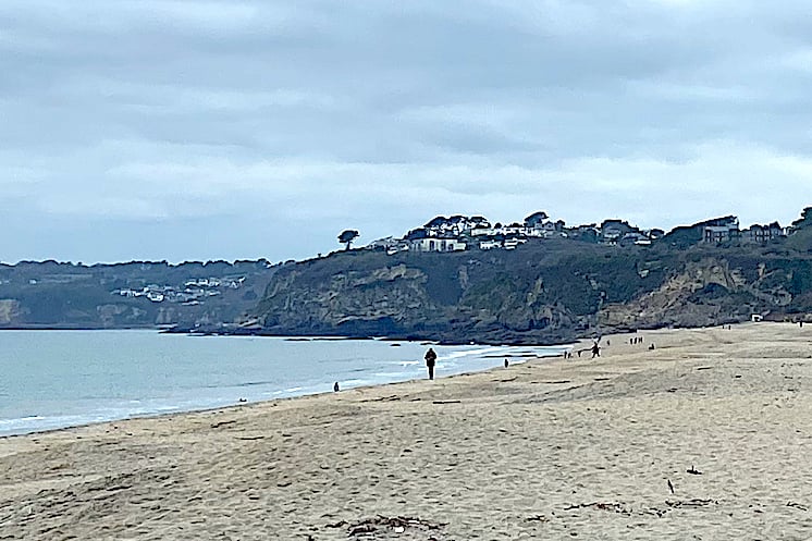 A long view on an autumn day looking towards the cliff above which Gull Rock House was built at Carlyon Bay in the 1930s. (Picture: Andrew Townsend)