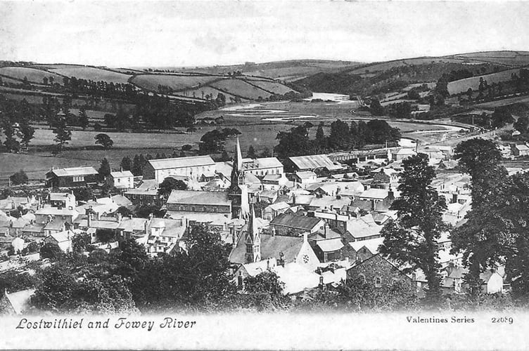Barrie says of this photograph: “The view from Terras Hill in 1880. No factory and a clear view down the valley to the bottom of the moor. The large building on the lower right corner with three windows is the first Wesleyan Chapel built in King Street, now converted to two dwellings. The view down to the moor is now hidden by the trees that have grown over the years.”