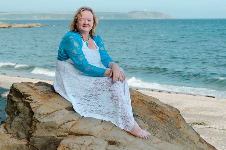 ARTIST Susan Fowler on the Cornwall coast.