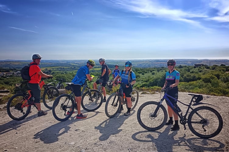 Cyclists enjoying the scenery during the Cornish Alpine Cycle Challenge.