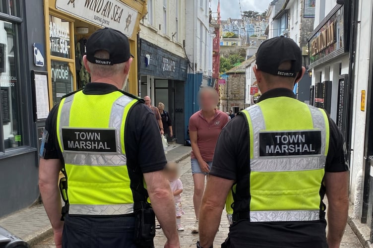 St Ives street marshals on Fore Street.