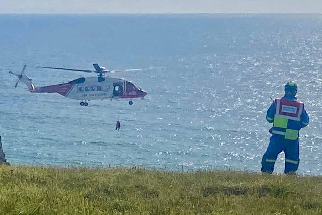 Casualty airlifted from remote beach after fall