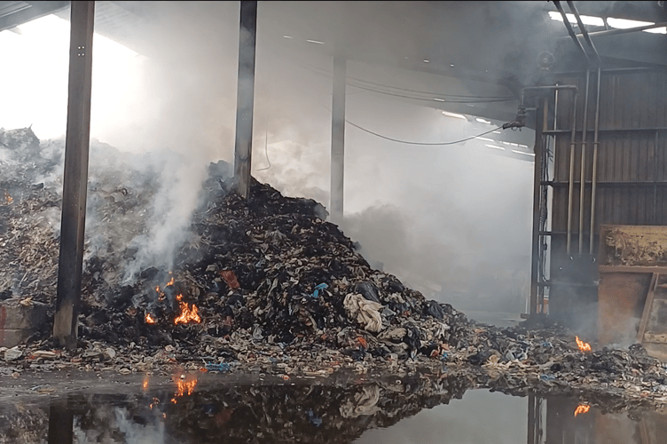 Fire is still burning at the Lean Quarry waste facility in Horningtops, near Liskeard (Picture: Cornwall Council)