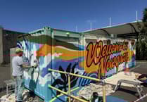 Colourful mural created to welcome people to the town