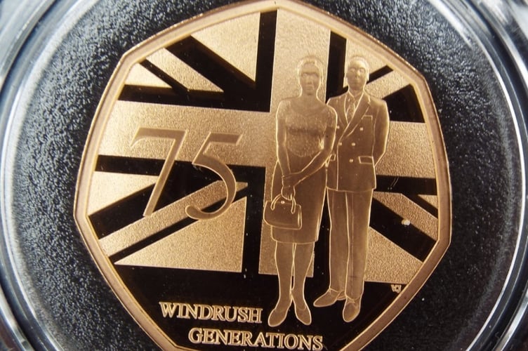 One of the coins in the rare set honours 75 years of the Windrush generation.