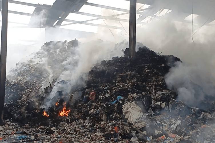 A building at the waste facility in Horningtops, near Liskeard, was demolished following the fire which started on July 22