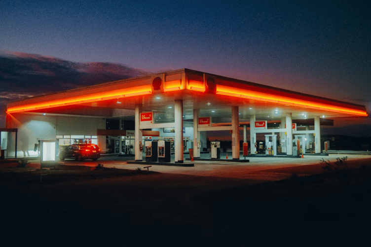 Petrol station stock image