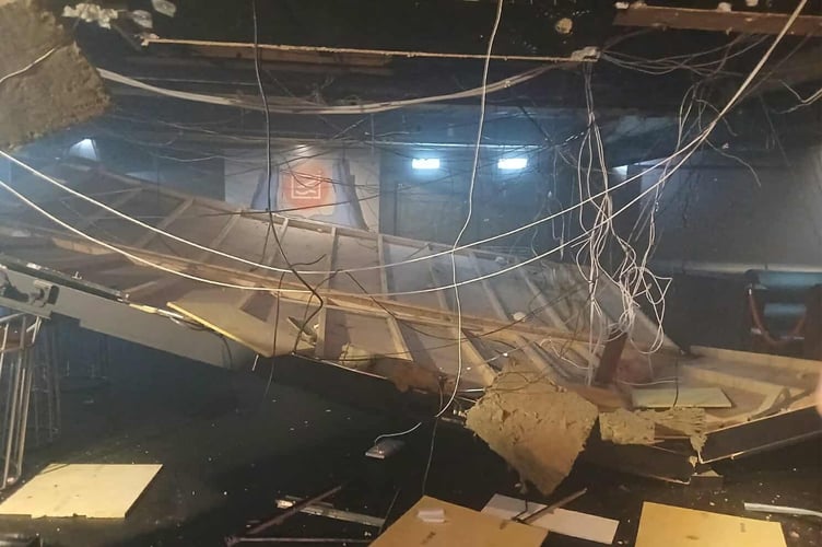 The picture is just before staff started to evacuate Sailors. The VIP booths are to the right (Picture: Submitted)