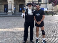 Adam visits Truro in mission to run marathons in every English city