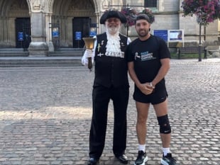 Adam visits Truro in mission to run marathons in every English city