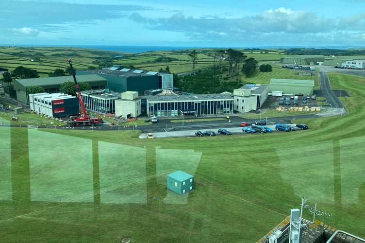 Looking down on the Engineering Training School site from the air traffic control tower at RNAS Culdrose.