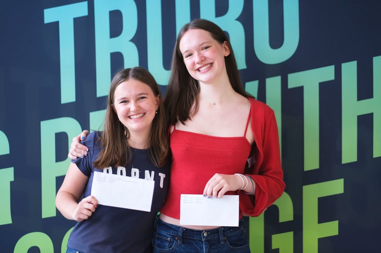 A grade friends Poppy Dale and Mimi Irving at Truro College
