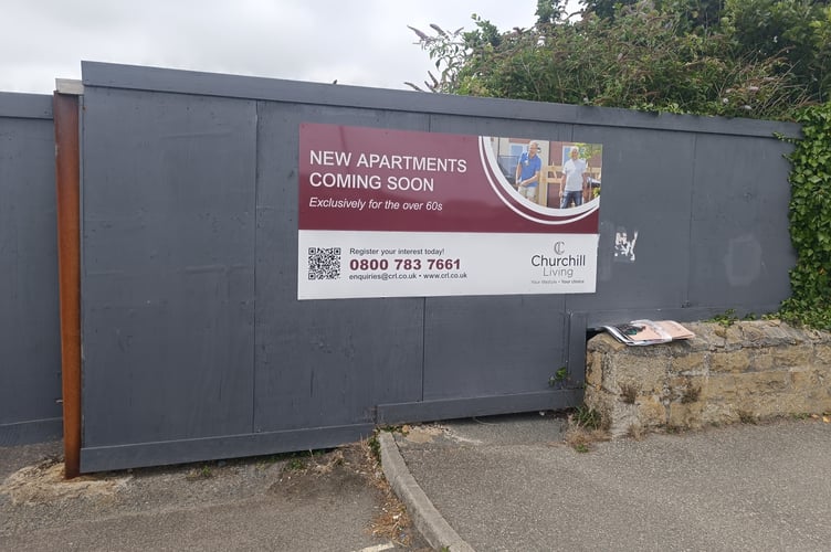 One of the Churchill Living signs erected in Penzance, which has now been removed.