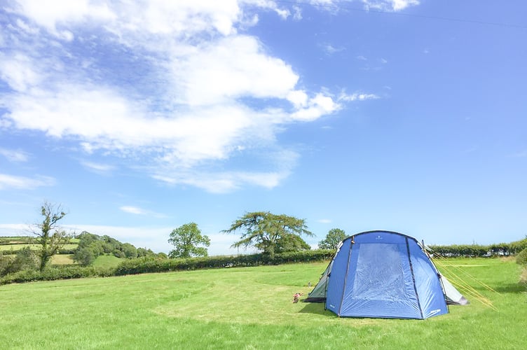 Tent in field