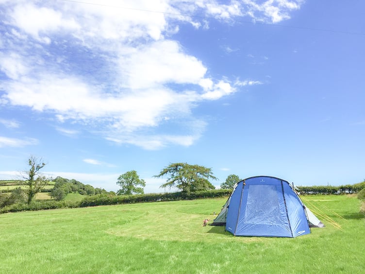 Tent in field