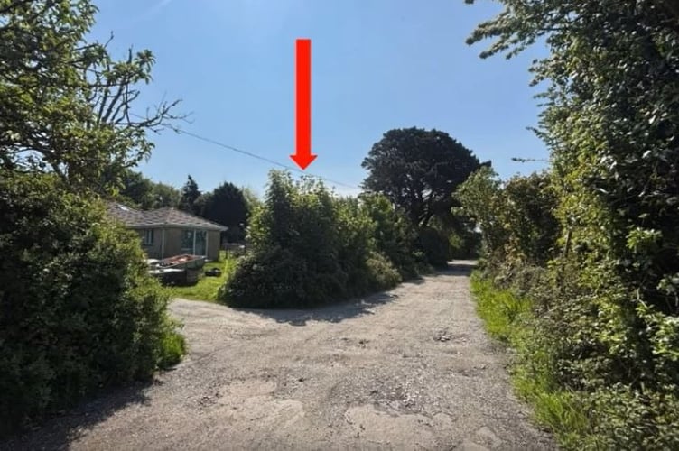 Where the single dwelling would be built near Carharrack (Pic: Cornwall Council).