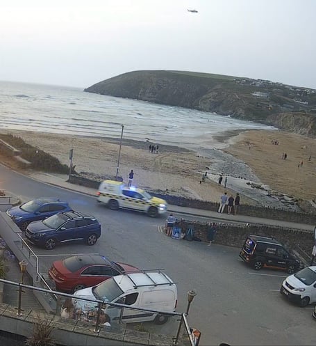 The scene at Mawgan Porth (Picture: HM Coastguards Padstow)