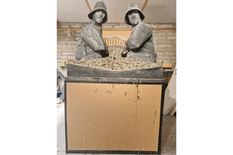 The St Ives Mariners Memorial sculpture.