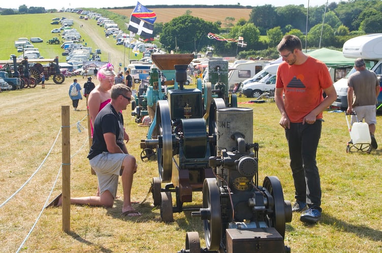 Some of the many engines on show at this year's Great Trethew Vintage Rally