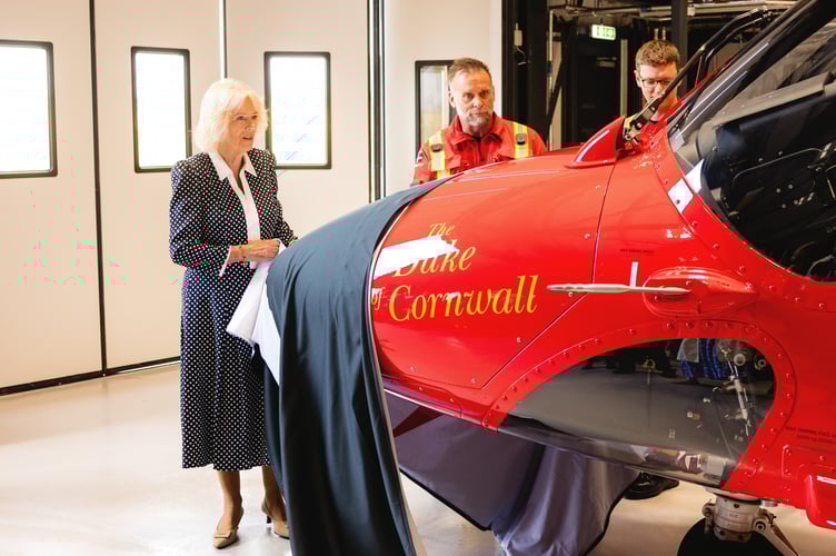 Queen visits Cornwall Air Ambulance to officially name its new helicopter
