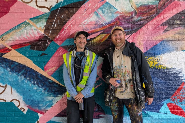 Artist Hasan Kamil and Jack Tiernaey from Slapdash Studio. (Picture: Warren Wilkins)