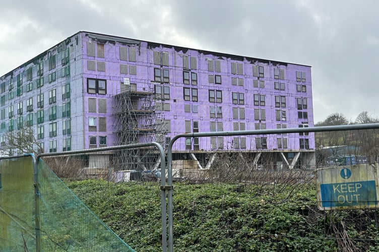 The purple-clad student accommodation dubbed the Kernick Carbuncle