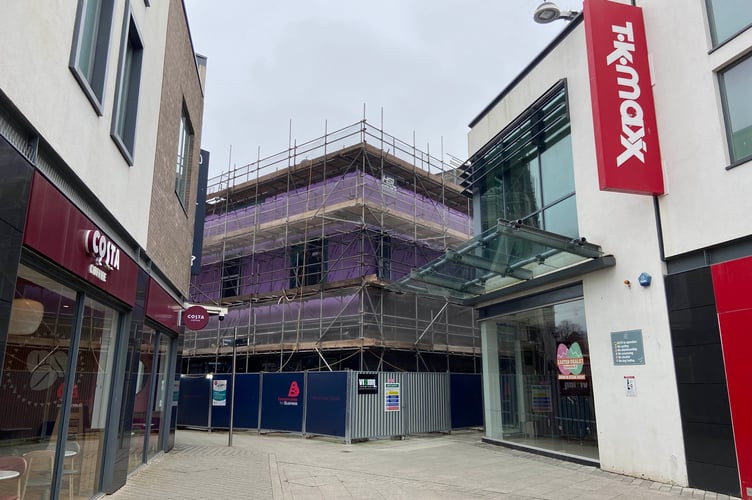 The building in the centre of St Austell when it was being converted. (Picture: Andrew Townsend)