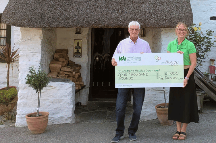 (L-R)  Steve Sutton and Alice Merrett at the Treguth Inn