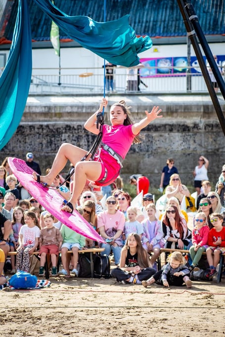 Surfing went down on the beach as well as in the sea at Towan as part of the Look Out Festival (Picture: Emma Macdonald)