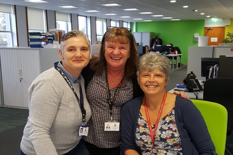 Sue Adams and her colleagues at the Early Help Hub team.