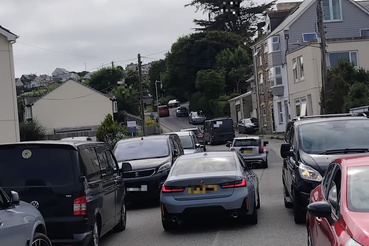Concerns have been raised about 'ridiculous' and 'dangerous' parking in Perranporth during the busy summer months (Submitted pic)