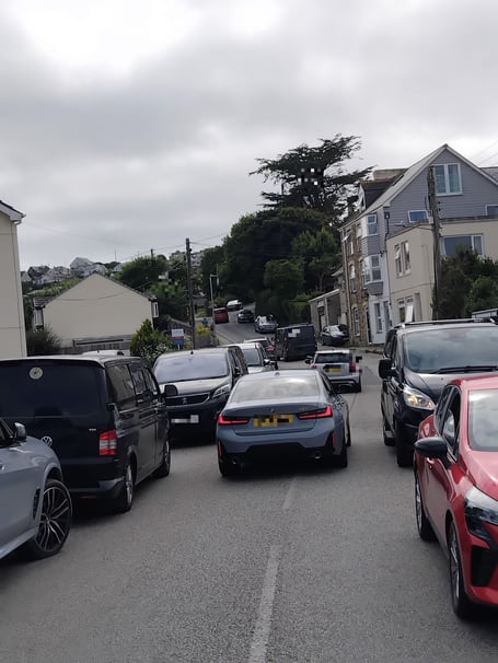 Concerns have been raised about 'ridiculous' and 'dangerous' parking in Perranporth during the busy summer months (Submitted pic)