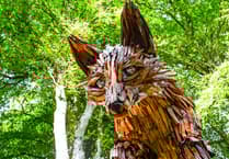 Impressive leaping fox sculpture unveiled at tourist attraction in Cornwall