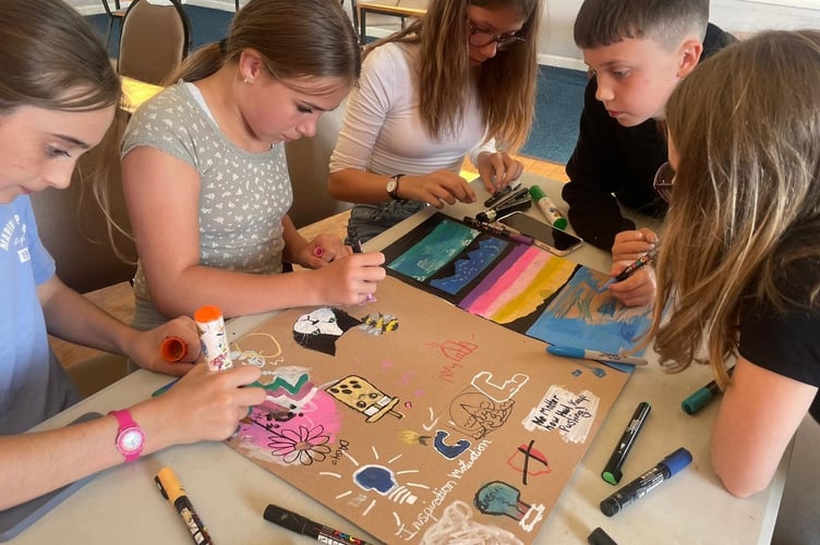 Camborne Youth Hub enjoy a creative session with Cosmic.