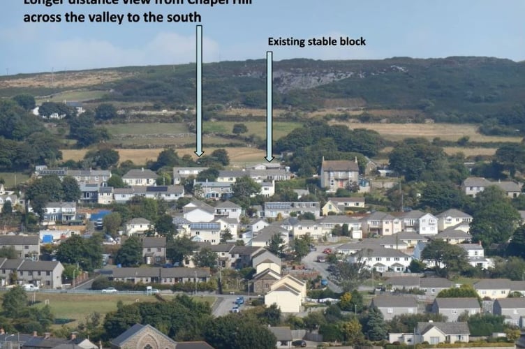 Where the farm building would be situated on the lower slopes of Carn Marth (Pic: Cornwall Council).
