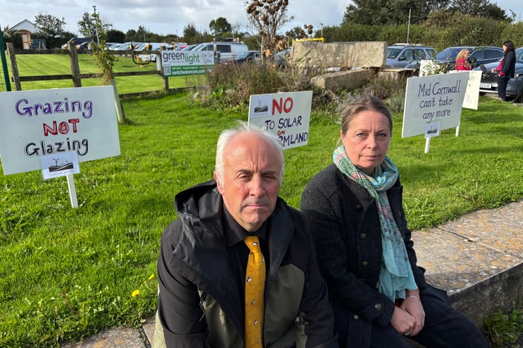 Nick Dymond and Tash Haslam-Hopwood both spoke against the solar farm plan at the appeal hearing (Pic: Lee Trewhela / LDRS).