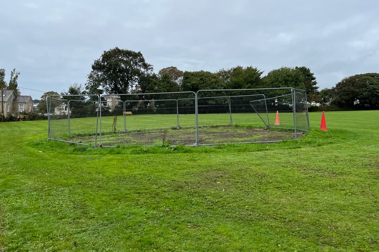 The bonfire site at Tremorvah playing field, Truro 