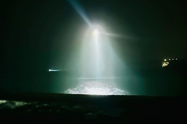 Newquay Coastguard Rescue Helicopter 924 searching for the missing man (Picture: Newquay Coastguard Search and Rescue Team)