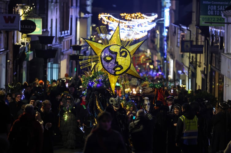 Montol Festival takes place in Penzance on Saturday 21 December to celebrate midwinter solstice with fire, beasts and misrule. Photo by Penzance Council