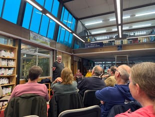Best selling author gives talk at library