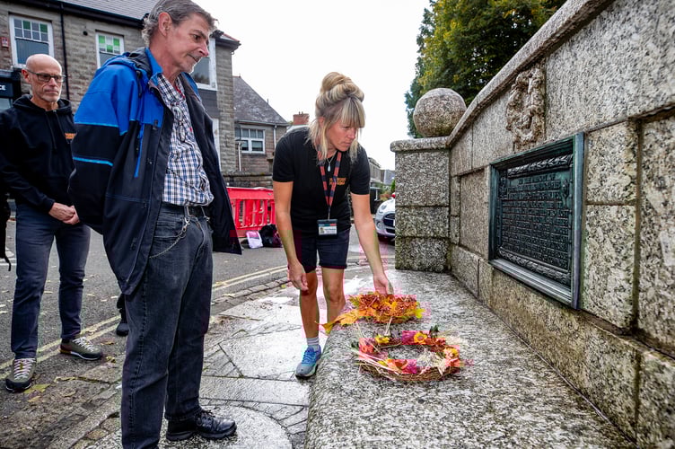 Tim, Andy and Clare (Activities & Volunteer Coordinator) laying the wreath.