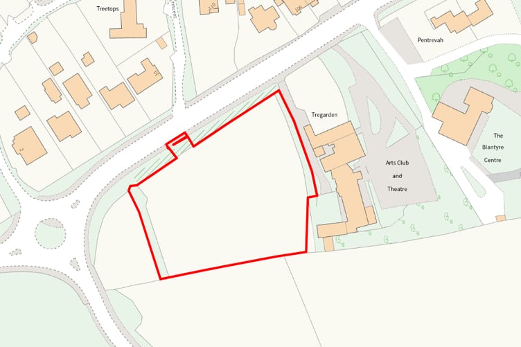 A map showing where the homes would be developed in St Austell. (Picture: Cornwall Council)