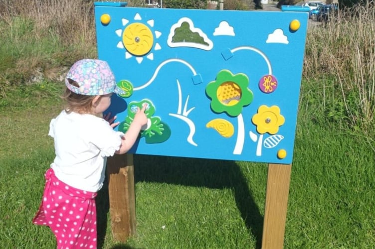 Children visiting the playfield in Gunwalloe.