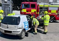 Students get dramatic lesson in road safety with live collision demo