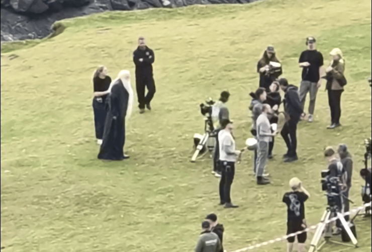 Filming taking place at Kynance Cove for new Harry Potter TV series.