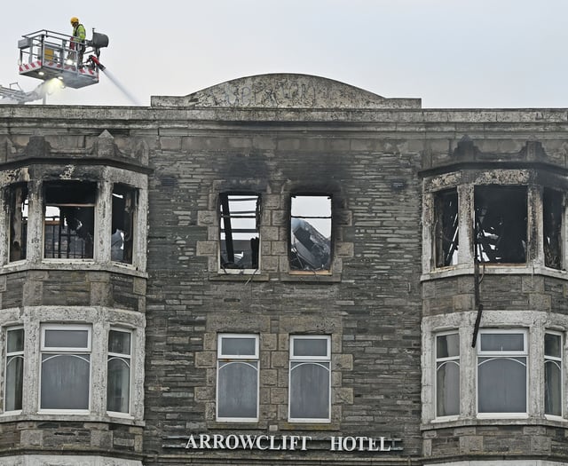 Investigation underway following huge fire at derelict hotel 