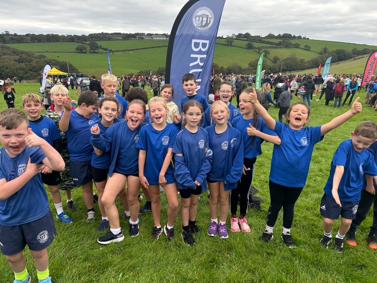 Youngsters from Brunel Primary School in Saltash are all smiles ahead of race day