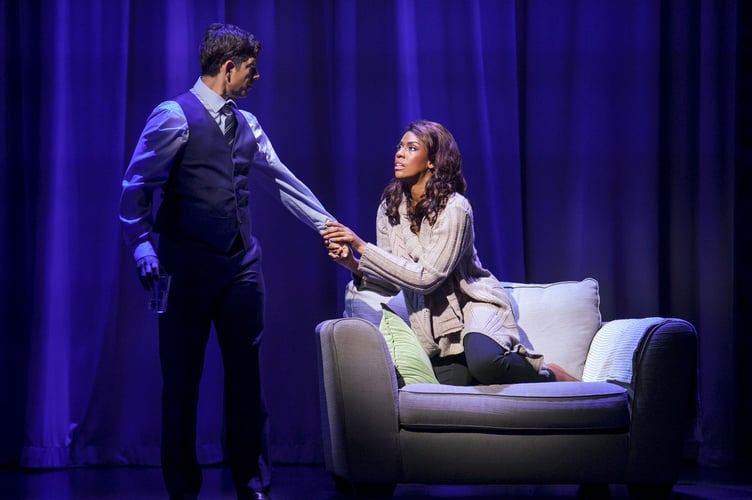 The Bodyguard -  Adam Garcia (Frank Farmer) and Sidonie Smith (Rachel Marron) (Picture: Paul Coltas)