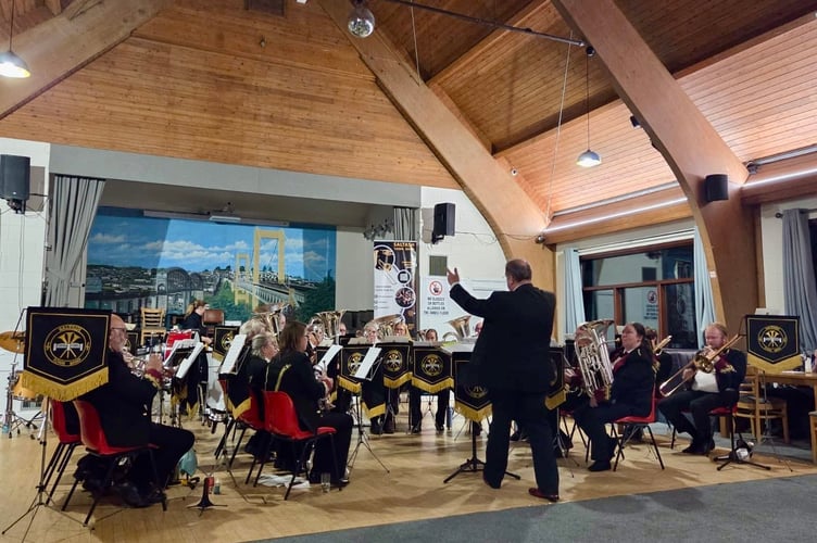 The award-winning Saltash Town Band perform at the town's social club in aid of Children's Hospice South West